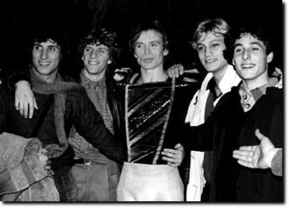 After a performance of Gisle, with Luigi Martelletta, Rudolf Nureyev,Mario Marozzi and Guido Pistoni, 1980 