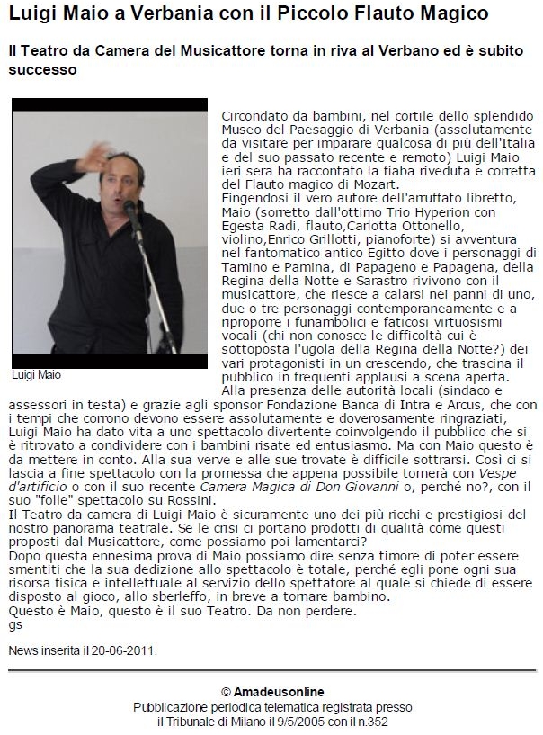 AMADEUS ON LINE  del 20.06.2011