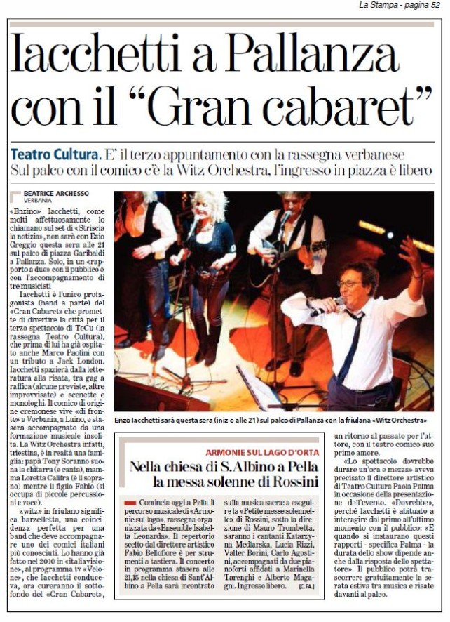 LA STAMPA del 15.07.2012