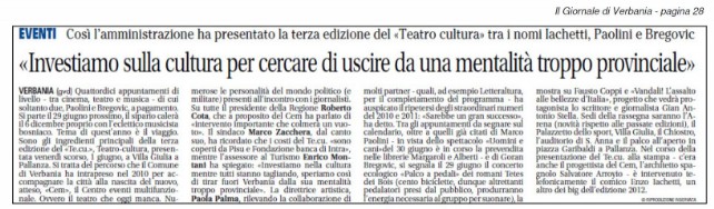 RASSEGNA STAMPA del 8 giugno 2012