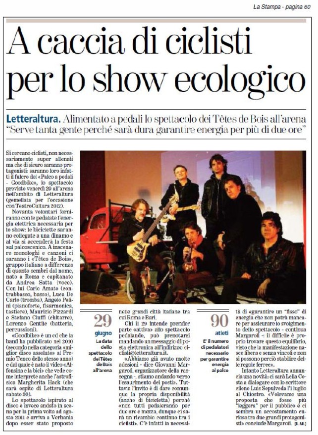RASSEGNA STAMPA del 12 giugno 2012