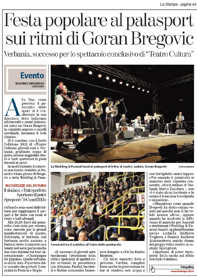 LA STAMPA  del 08.12.2012