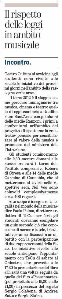 LA STAMPA del 02.10.2012