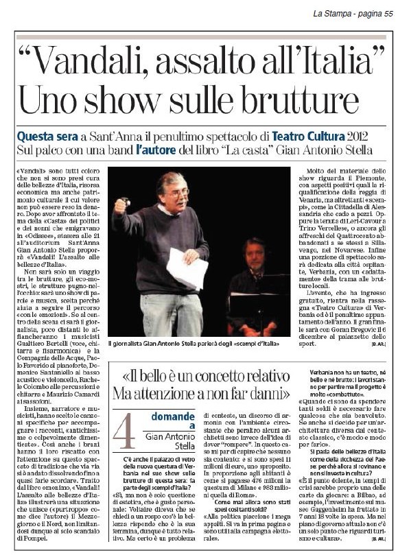 LA STAMPA  del 16.11.2012